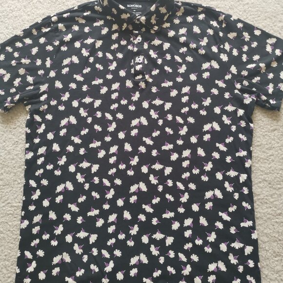 Two (2) Bonobos Polos - Jersey & Classic Pique - Black & Grey - Size M Slim fit - Picture 2 of 5